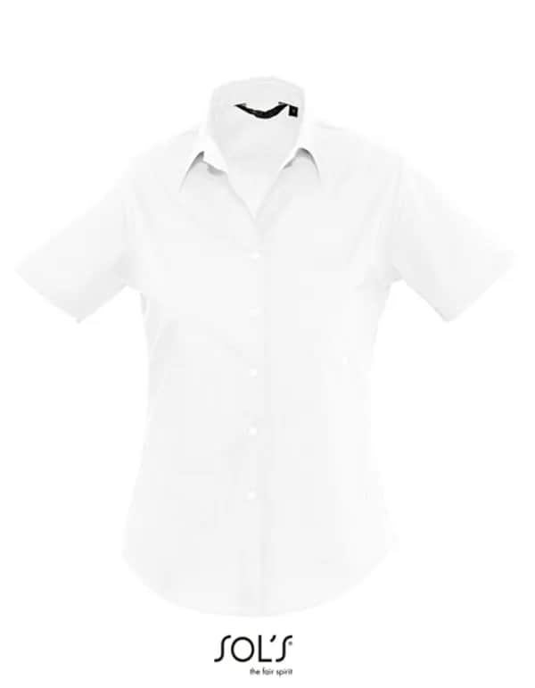 Popeline-Blouse Escape Short Sleeve - White