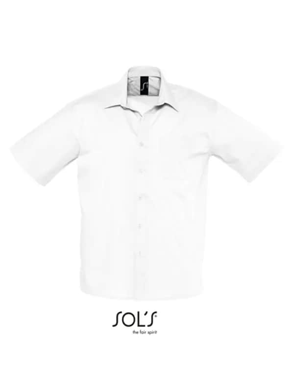 Popeline-Shirt Bristol Short Sleeve - White