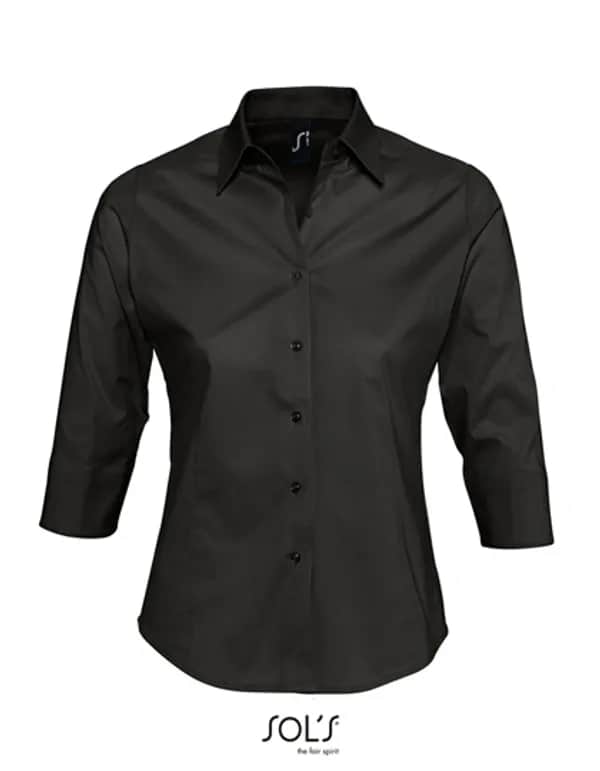 Women´s Stretch-3/4-Sleeve Blouse Effect - Black