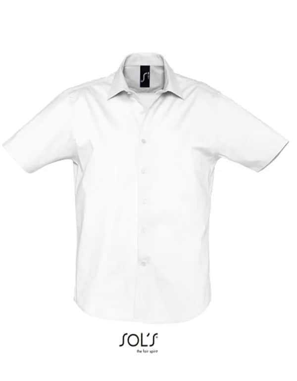 Men´s Stretch-Shirt Broadway Short Sleeve - White