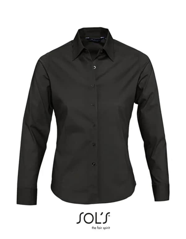 Women´s Long Sleeved Stretch Shirt Eden - Black