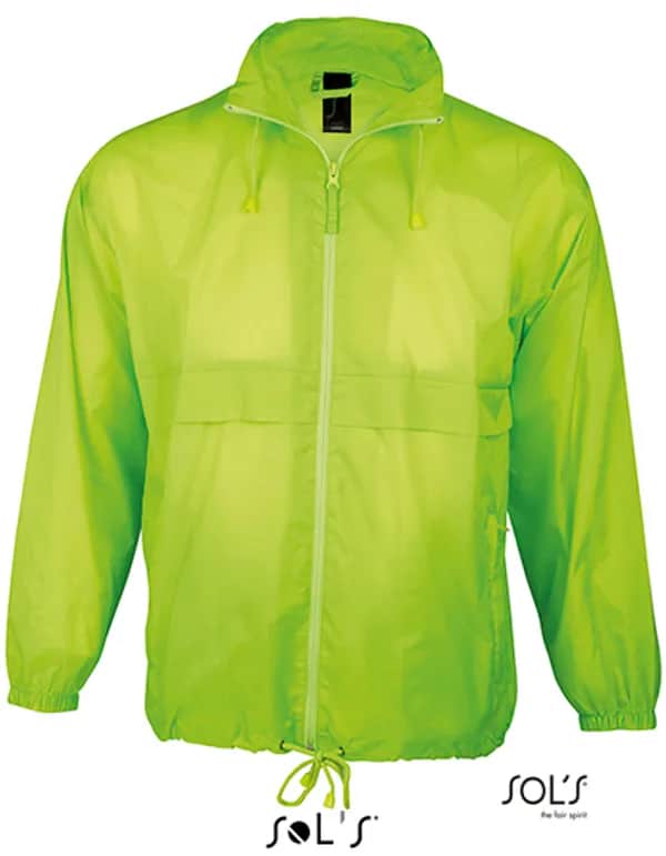 Unisex Windbreaker Surf Jacket - Neon Lime