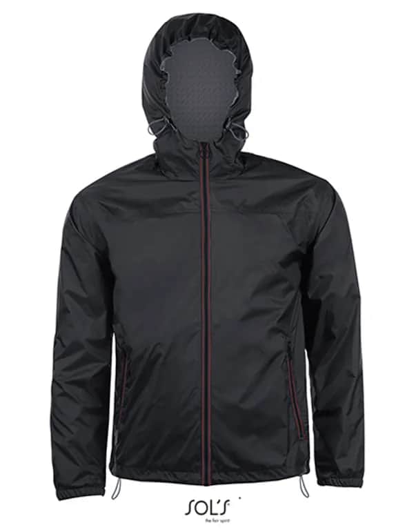 Unisex Lined Windbreaker Skate Jacket - Black/Red