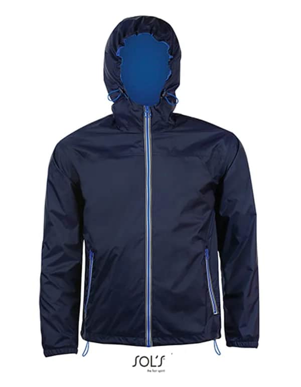 Unisex Lined Windbreaker Skate Jacket - Navy/Royal Blue 241