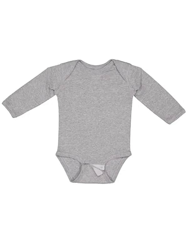 Infant Fine Jersey Long Sleeve Bodysuit - Heather Grey