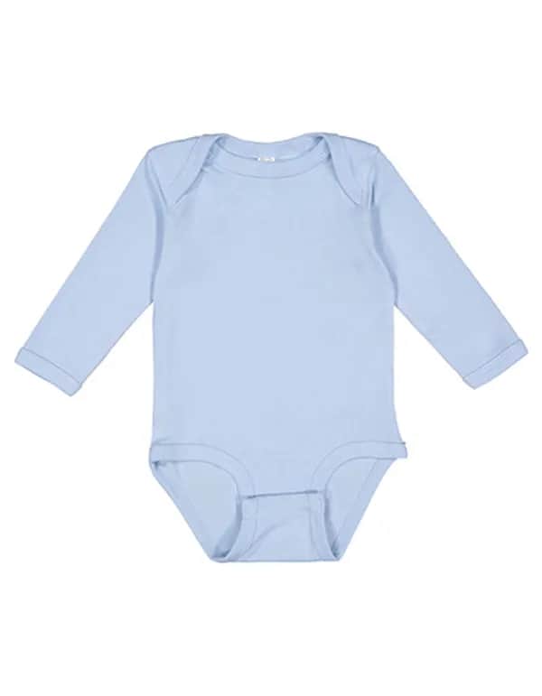 Infant Fine Jersey Long Sleeve Bodysuit - Light Blue