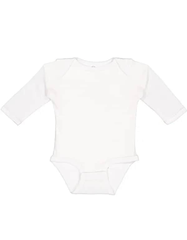 Infant Fine Jersey Long Sleeve Bodysuit - White