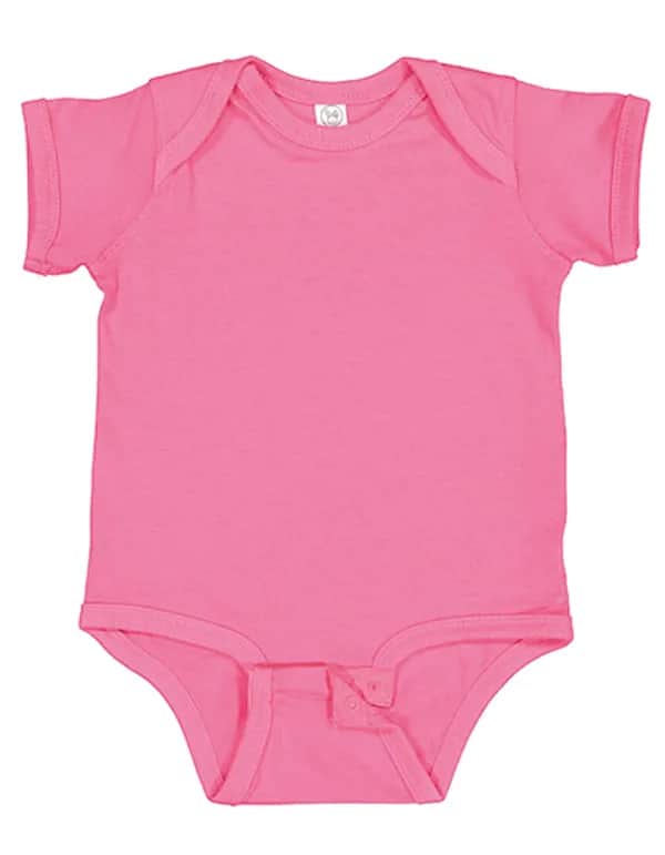 Infant Fine Jersey Short Sleeve Bodysuit - Hot Pink