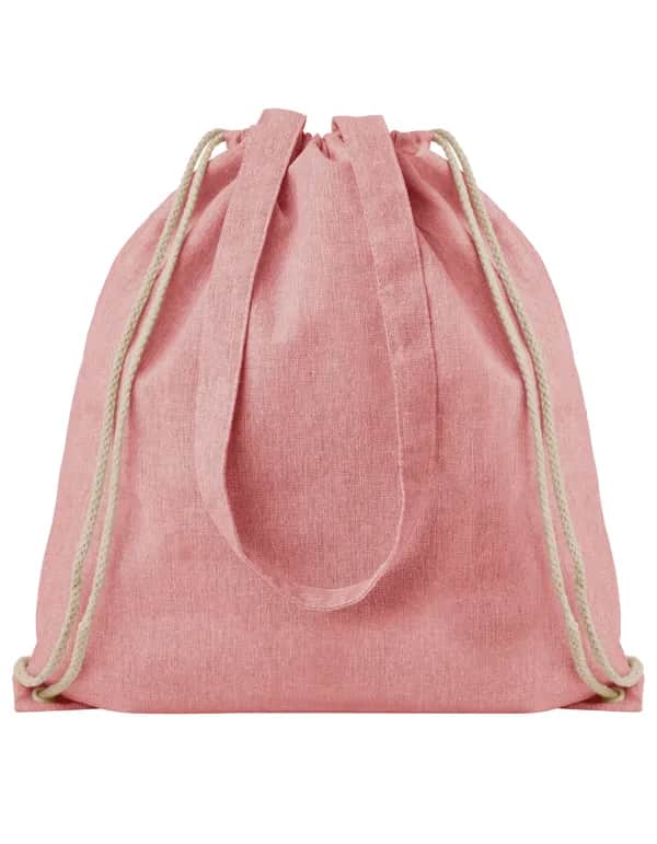 Drawstring Backpack With Handles Atlanta - Heather Red