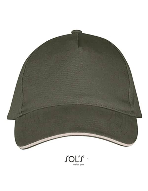 Five Panels Cap Long Beach - Army/Beige