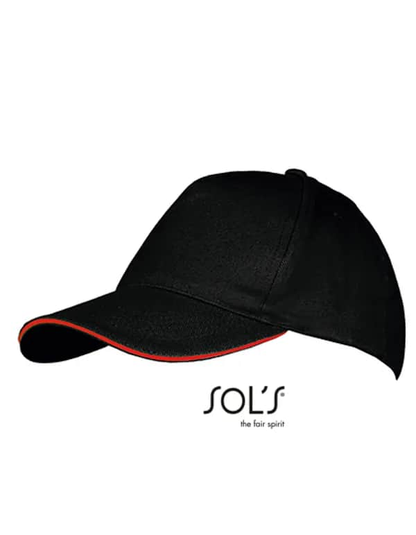 Five Panels Cap Long Beach - Black/Red