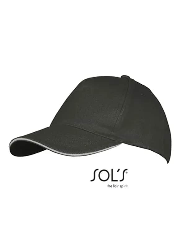 Five Panels Cap Long Beach - Dark Grey (Solid)/Light Grey (Solid)