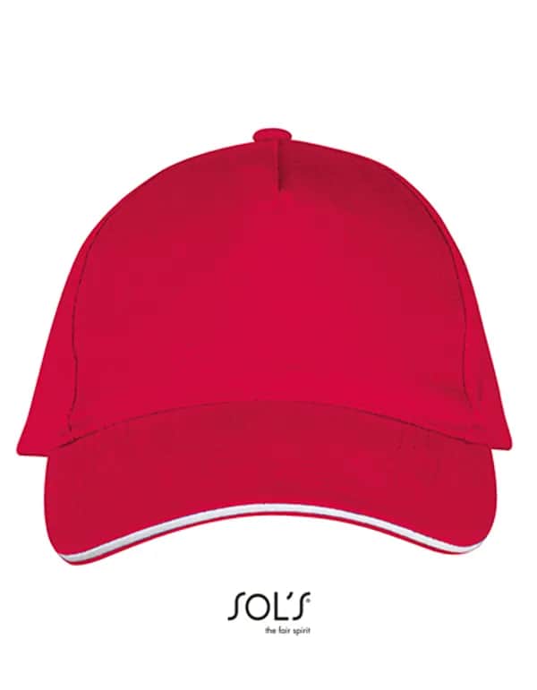 Five Panels Cap Long Beach - Red/White