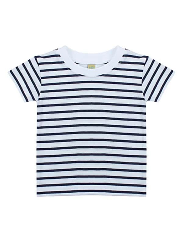 Short Sleeved Stripe T Shirt - White/Oxford Navy