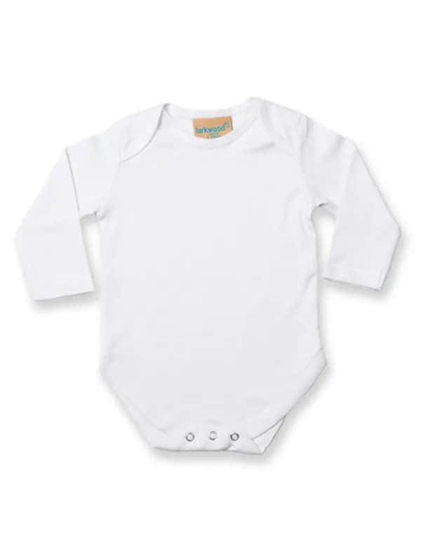 Long Sleeved Baby Bodysuit - White