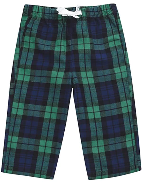 Baby Tartan Trousers - Navy-Green Check