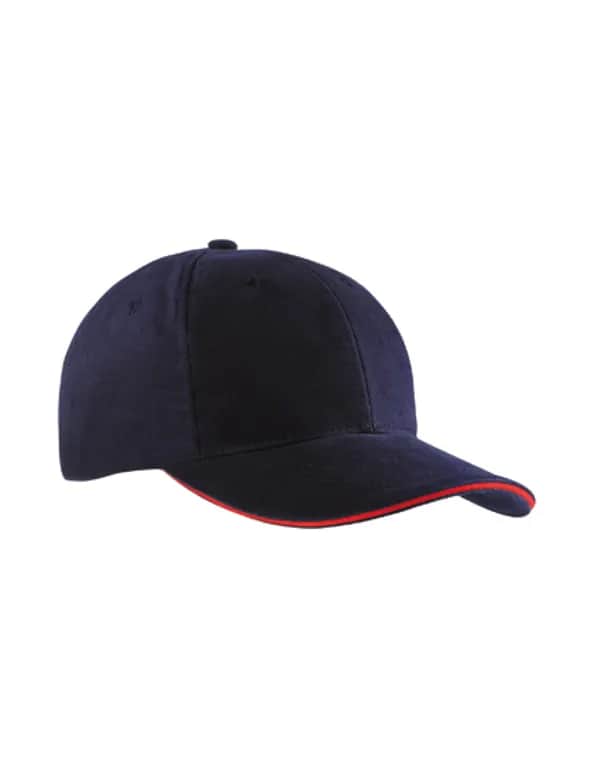 6-Panel Sandwich Cap - Navy/Red