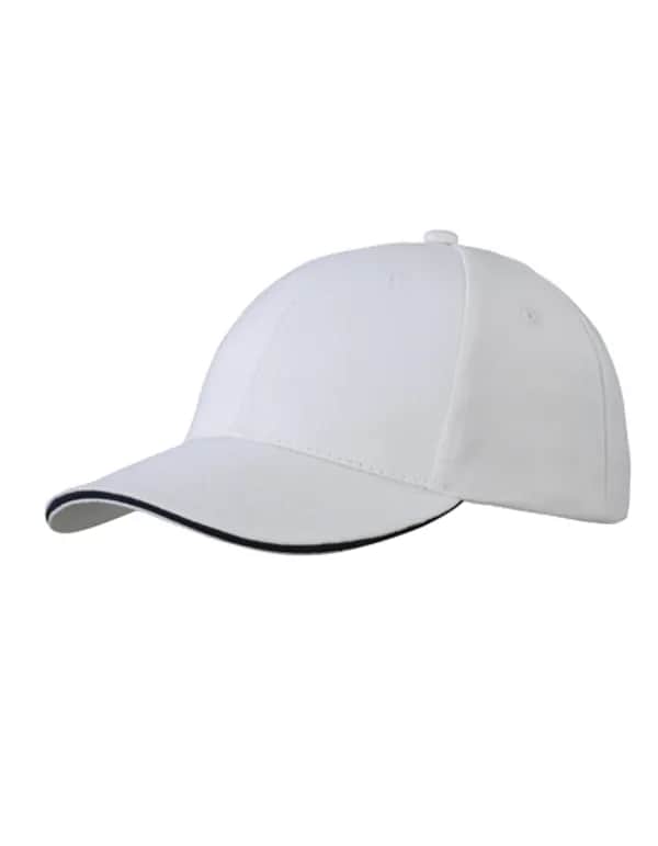 6-Panel Sandwich Cap - White/Navy