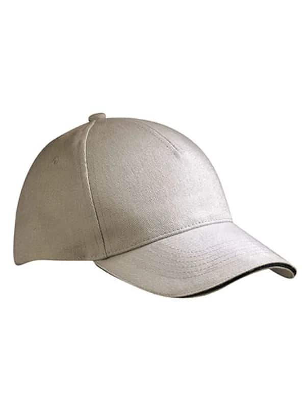 5 Panel Sandwich Cap - Light Grey/Black
