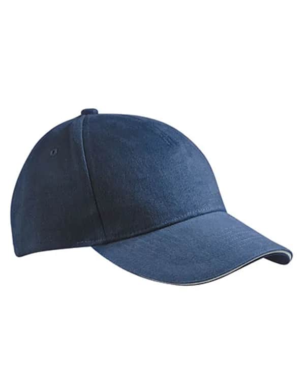 5 Panel Sandwich Cap - Navy/White