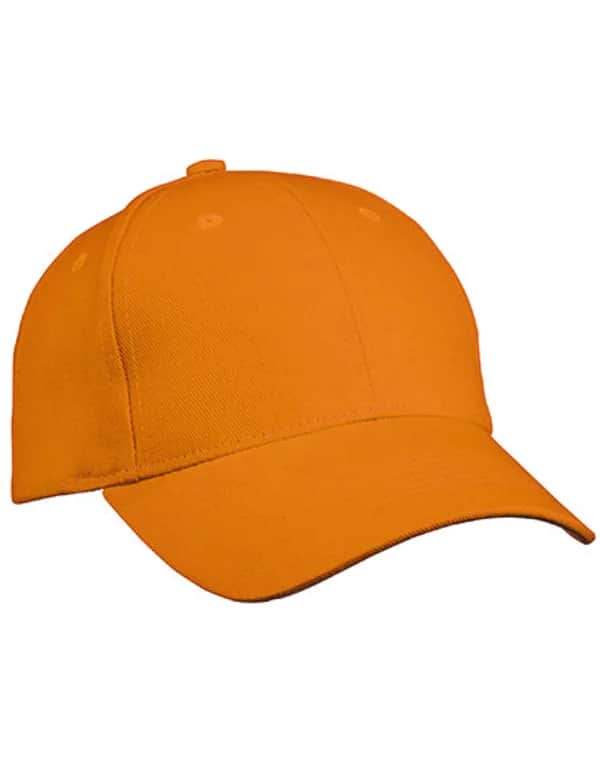 6 Panel Cap Heavy Cotton - Orange