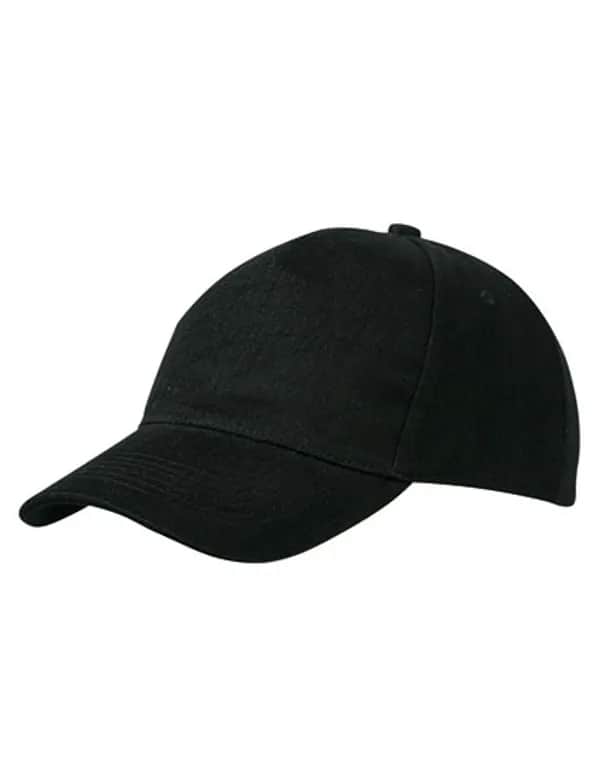 5 Panel Cap Heavy Cotton - Black