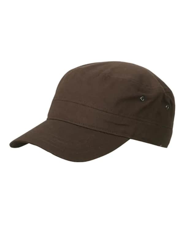 Military Cap - Dark Brown