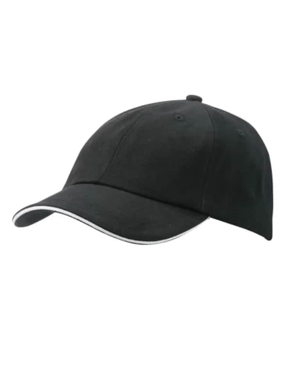 6-Panel Raver Sandwich Cap - Black/White
