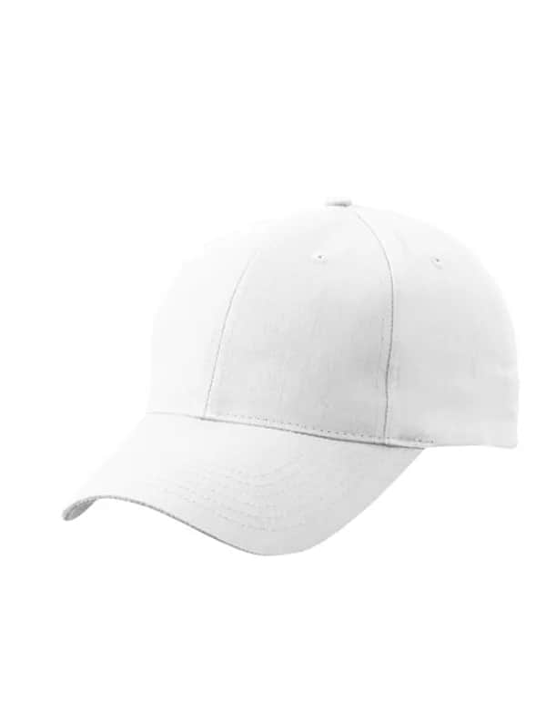 Brushed 6-Panel Cap - White
