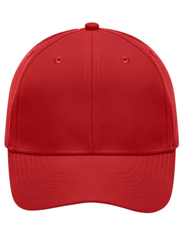6-Panel Polyester Peach Cap - Red