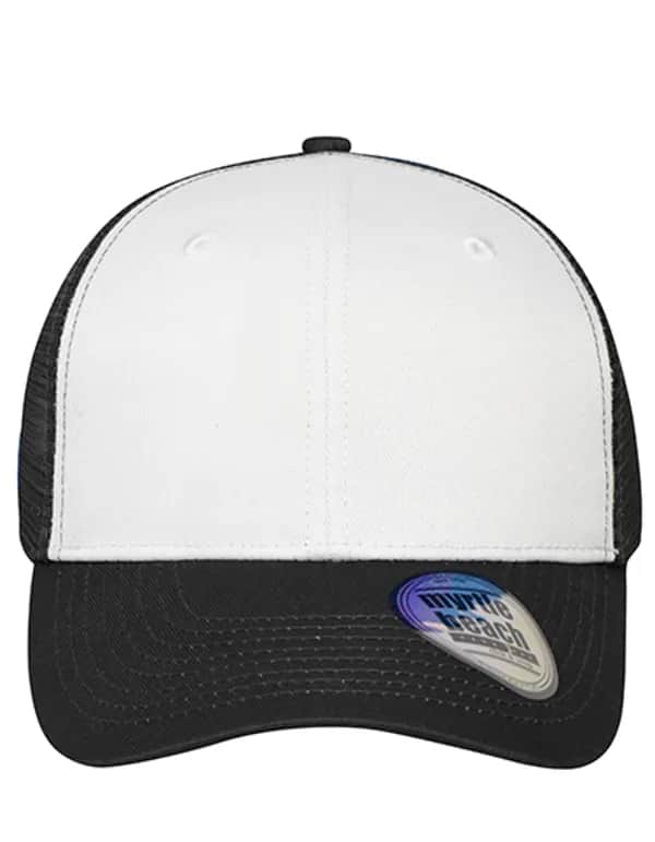 6 Panel Mesh Cap - White/Black