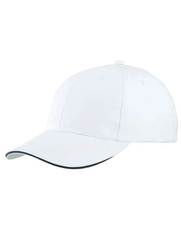 Light Brushed Sandwich Cap - White/Navy