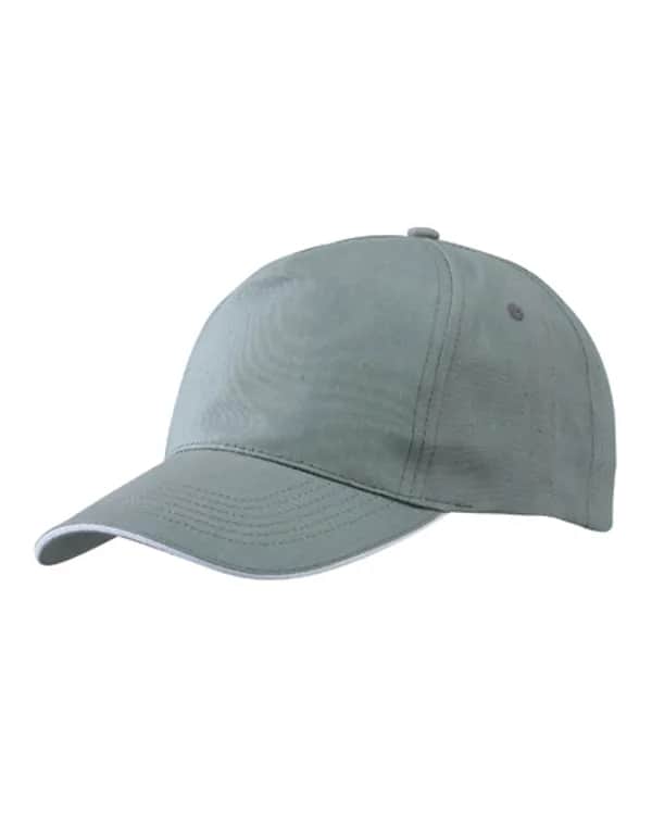 5 Panel Promo Sandwich Cap - Dark Grey/White