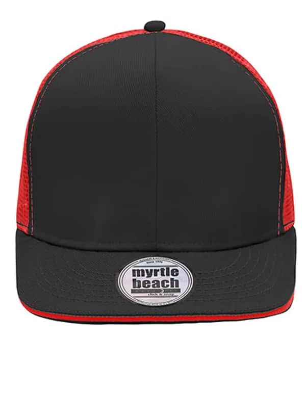 Pro Cap Mesh 6 Panel - Black/Red