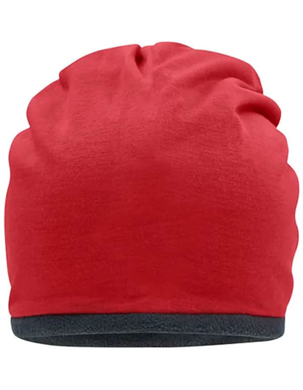 Fleece Beanie - Red/Carbon