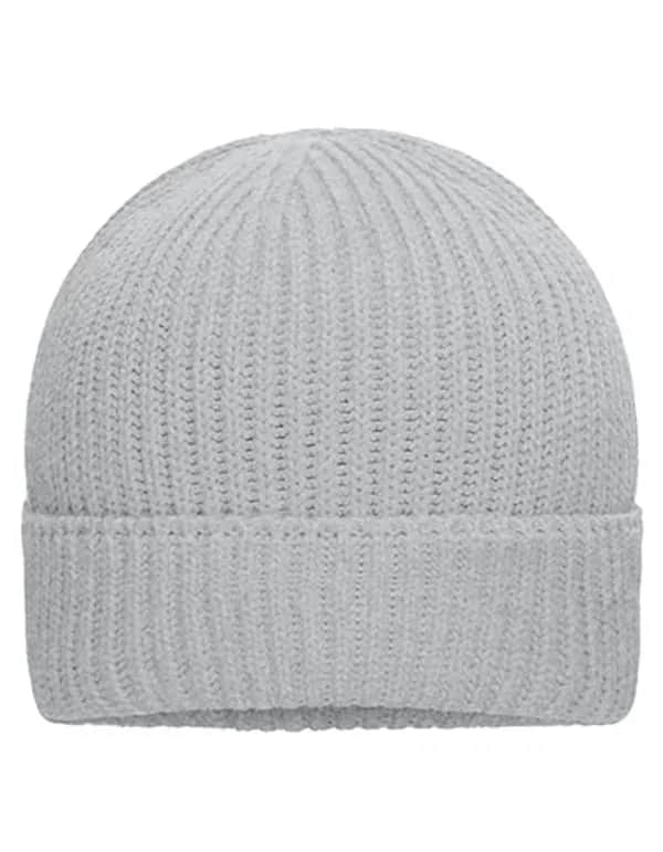 Bio Cotton Winter Beanie - Light Grey Melange