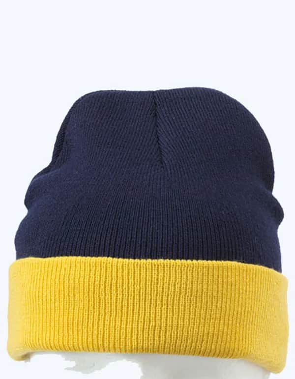 Knitted Cap - Navy/Gold