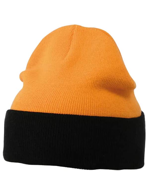 Knitted Cap - Orange/Black