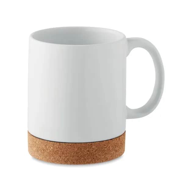 Keramikbecher Subli mit Kork - KAROO SUBLIM - Weiß