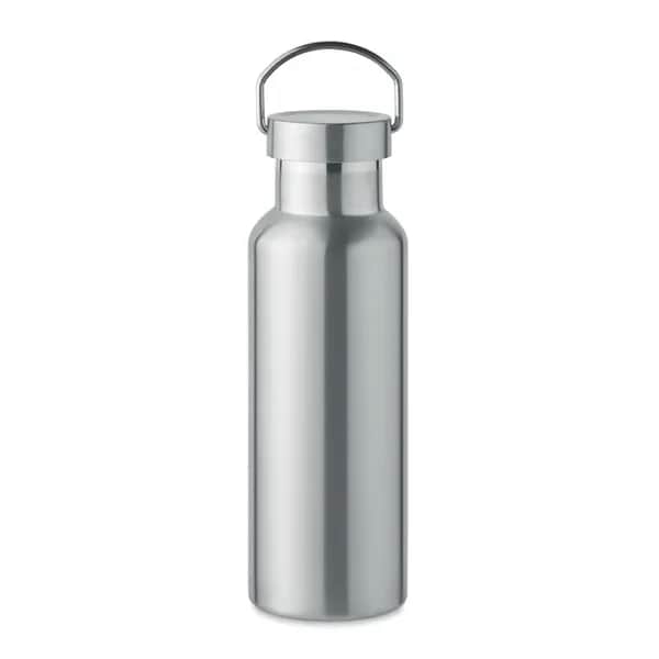 Doppelwandige Flasche 500 ml - FLORENCE - Mattsilber