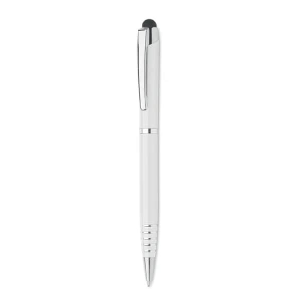 Drehkugelschreiber mit Stylus - FLORINA - Weiß