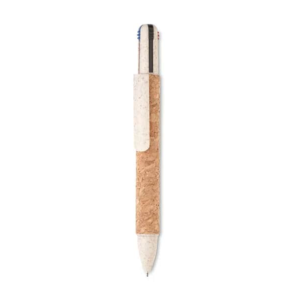 4-Farb-Kugelschreiber Kork - ARBOCHO - Beige