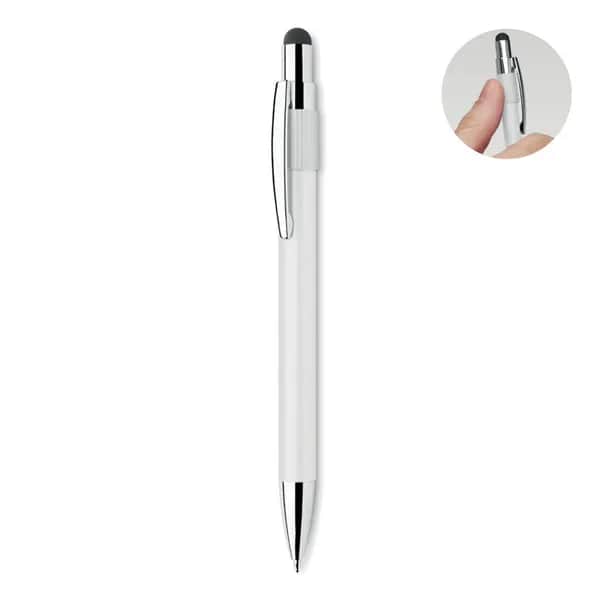 Druckkugelschreiber mit Stylus - EDD - Weiß