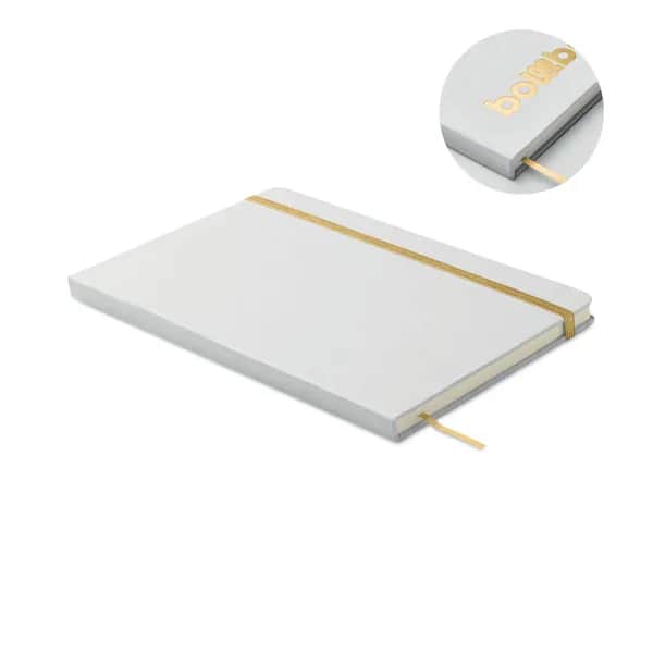 DIN A5 Notizbuch für Gravur - ROUTE WHITE - Golden