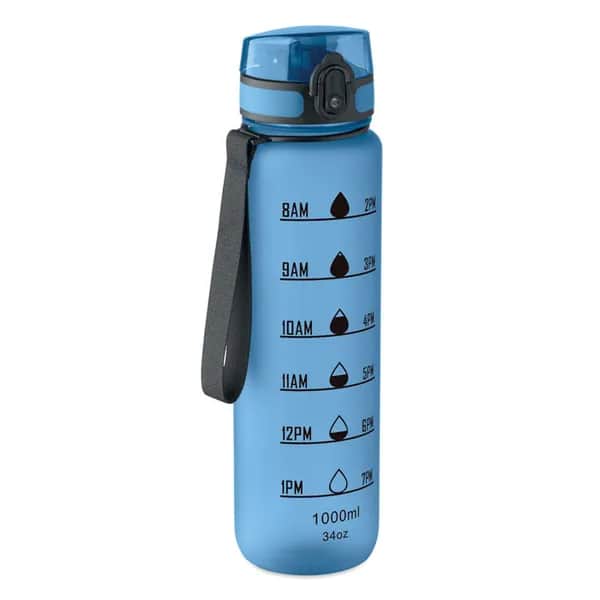 Sport-Trinkflasche RPET 1L - ISFORDEN MARK - Transparent Hellblau