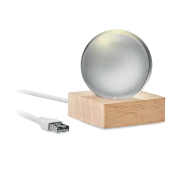 LED-Glaskugel - LIGHT - Holz