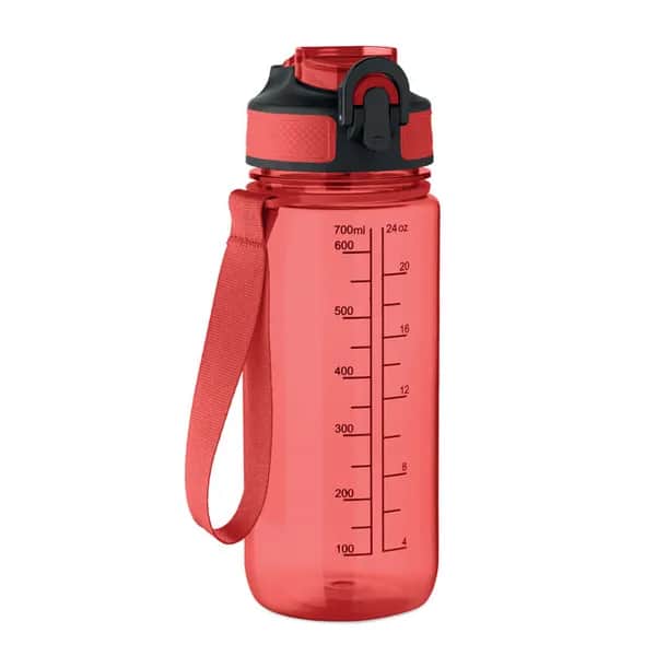 Sport-Trinkflasche 700ml - ENKEL - Transparent Rot