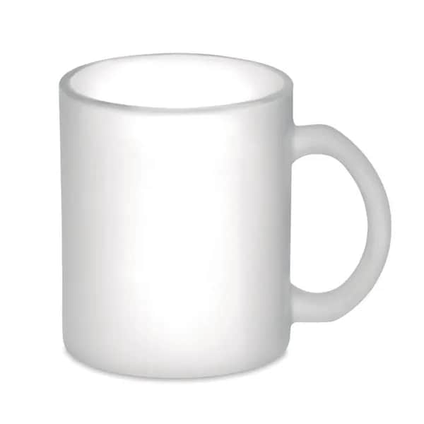 Kaffeebecher aus Glas 300 ml - SUBLIMATT - Transparent Weiß