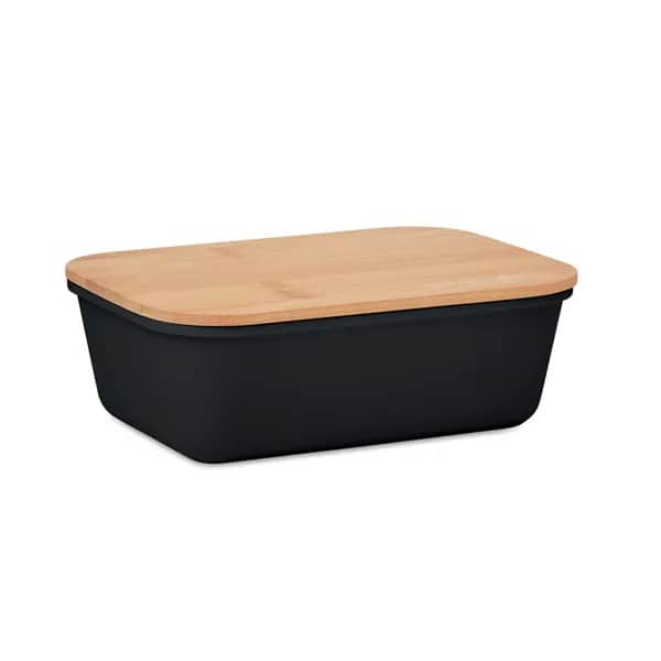 Lunchbox mit Bambus-Deckel - THURSDAY - Schwarz