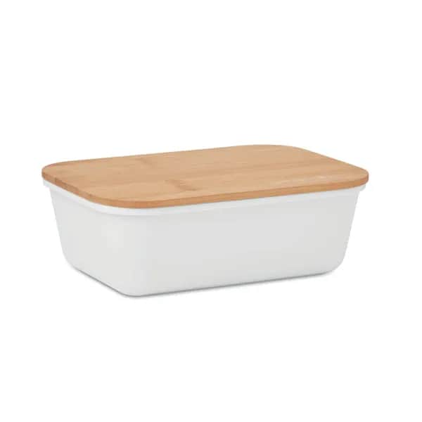 Lunchbox mit Bambus-Deckel - THURSDAY - Weiß